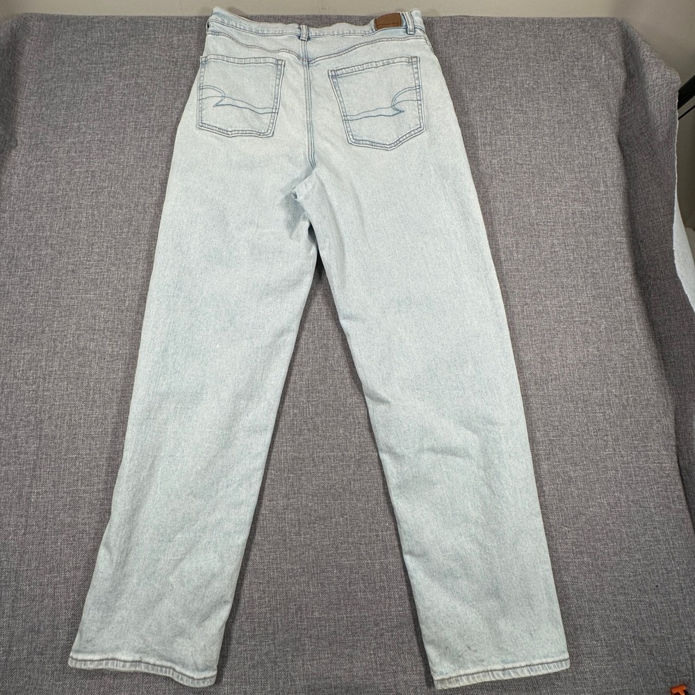 American Eagle Highest Rise Baggy Straight Jeans Womens 12 Blue 90s PLEASE READ - Picture 2 of 14